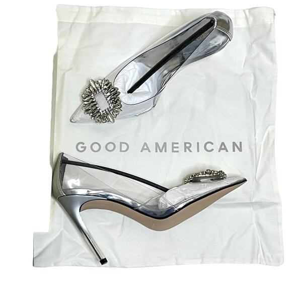 Good American Glass Cinder F*cking Rella Pump Heels NEW Size 8.5 - Picture 2 of 10